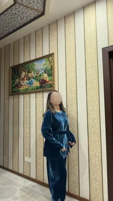 Синий бархатный комплект Jamalak